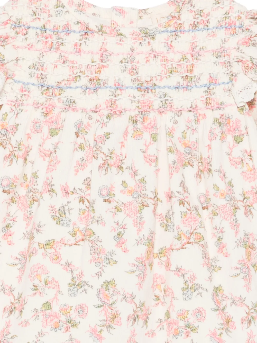LOUISE MISHA KIDS Gesmockte jurk met bloemenprint Beige