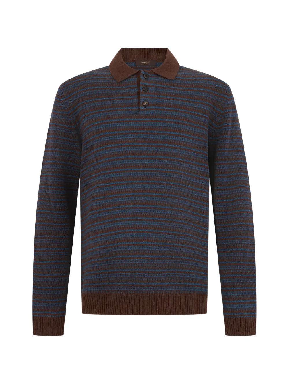 slowear striped polo-collar sweater