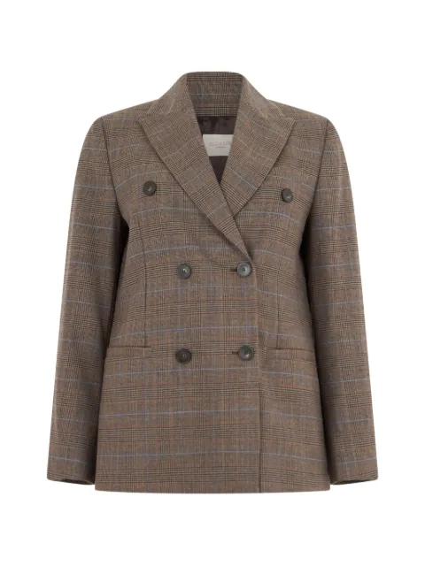 slowear Montedoro Prince of Wales-check double-breasted blazer