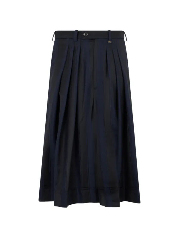 Vivienne Westwood Stripe-pattern Plleated Midi Skirt in Black
