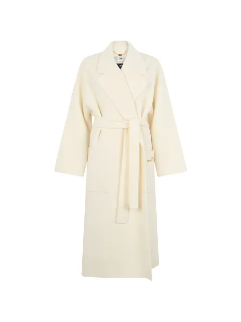 Elisabetta Franchi belted logo-embroidered coat