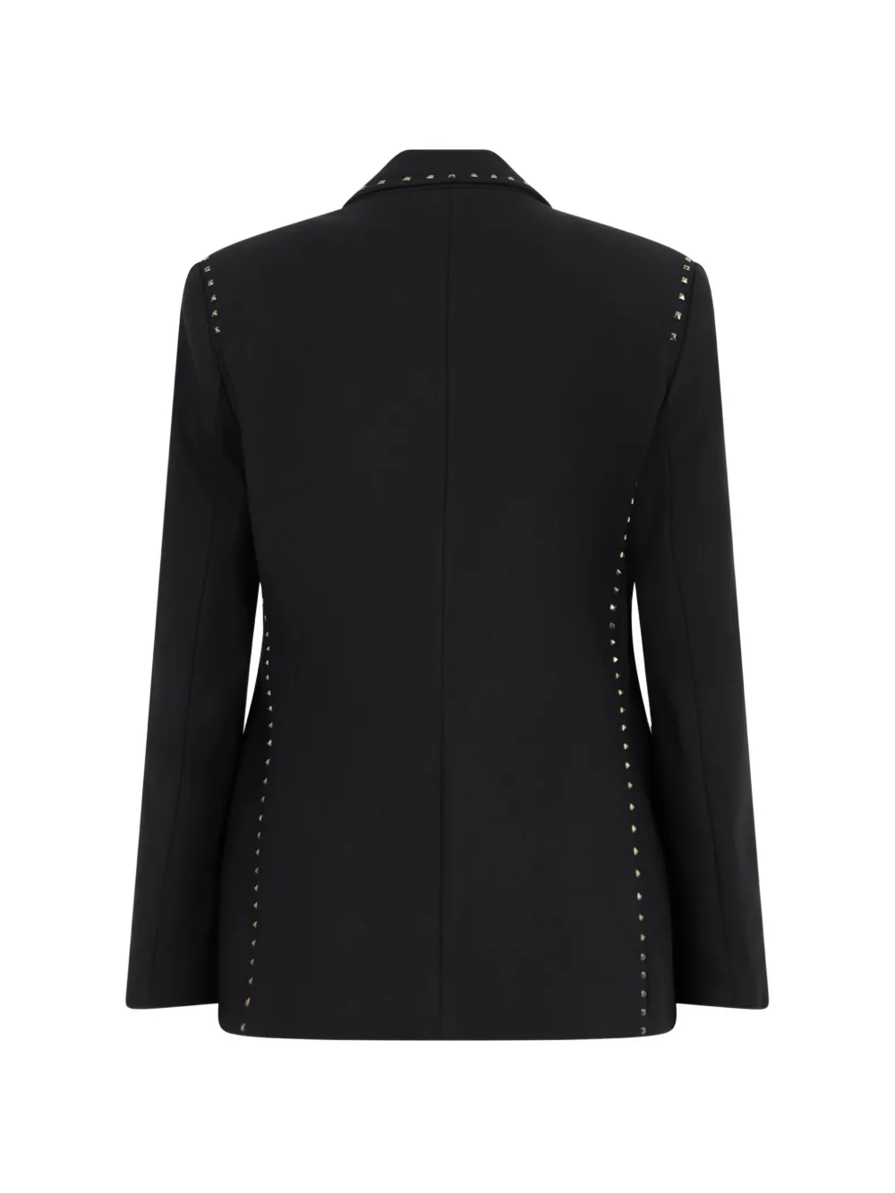 Emporio Armani Blazer met gekerfde revers en verfraaid met studs Zwart