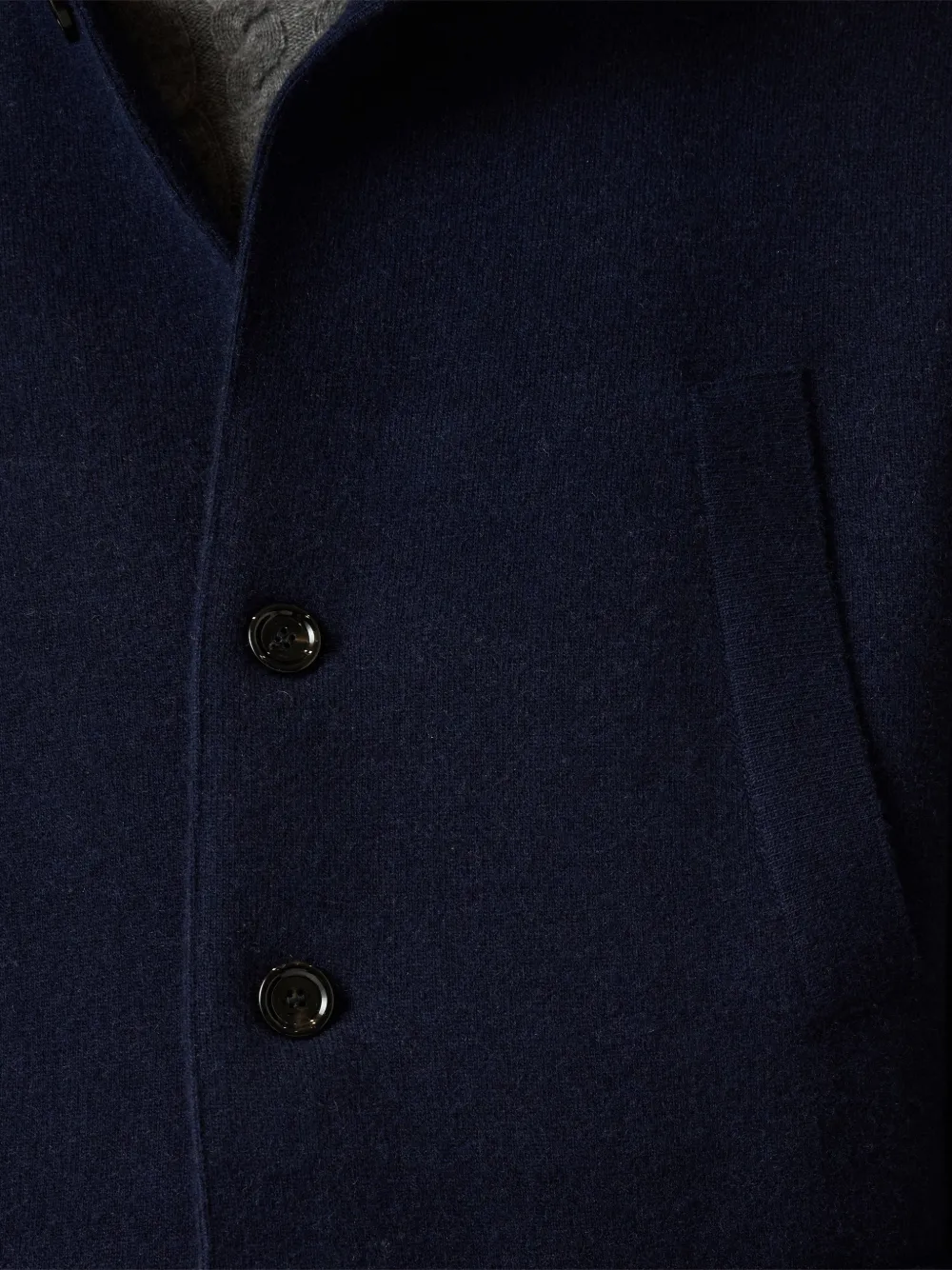 Lardini knitted button-up single-breasted coat Blauw