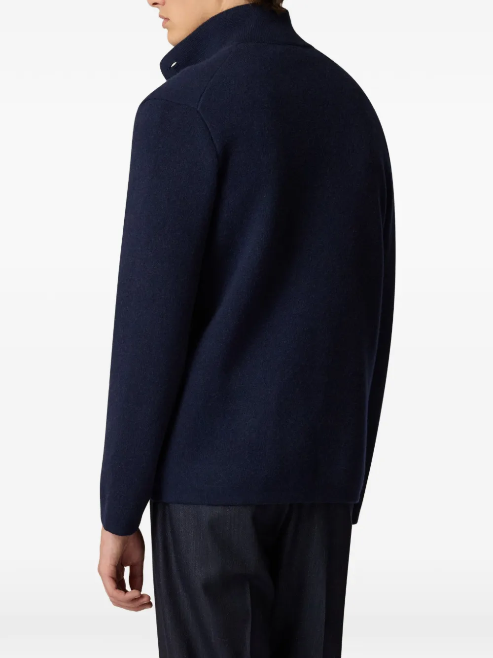 Lardini knitted button-up single-breasted coat Blauw