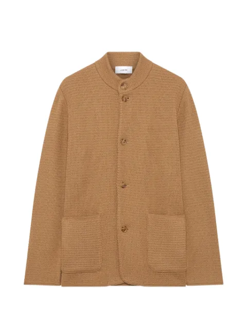 Lardini Mandarin-collar basket-stitch cardigan