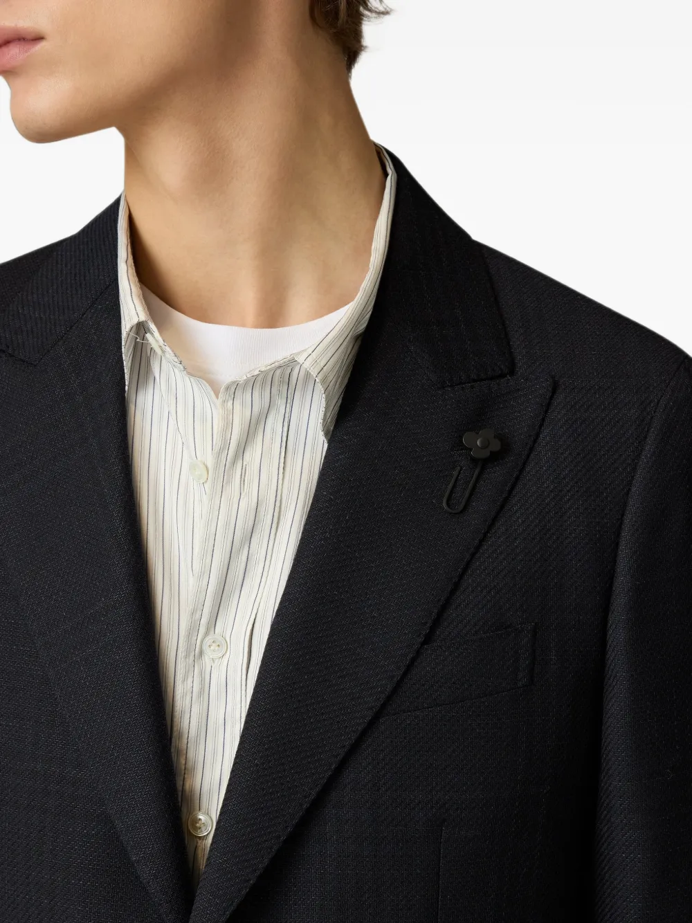 Lardini Glen-check peak-lapel blazer Blauw