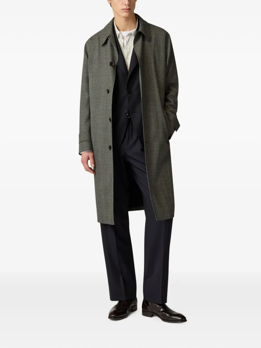 Lardini Glen-check peak-lapel blazer Blauw