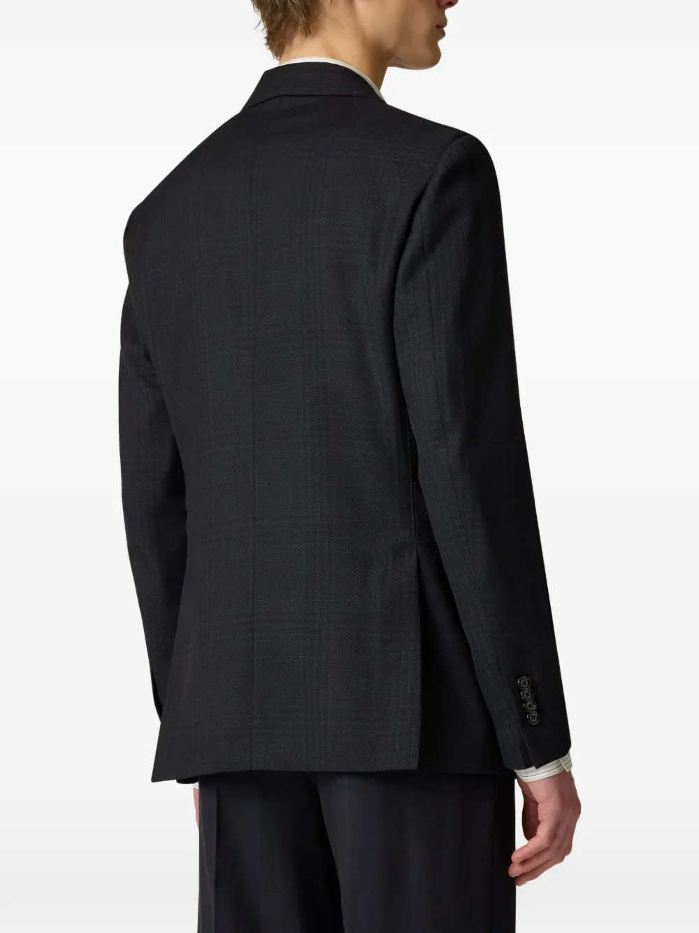 Lardini Glen-check peak-lapel blazer Blauw