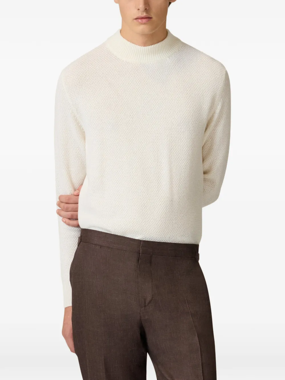 Lardini crew-neck sweater Beige