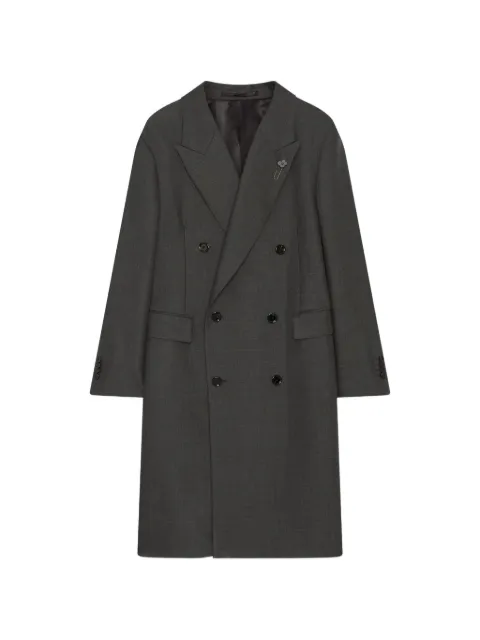 Lardini double-breasted peaked-lapel coat