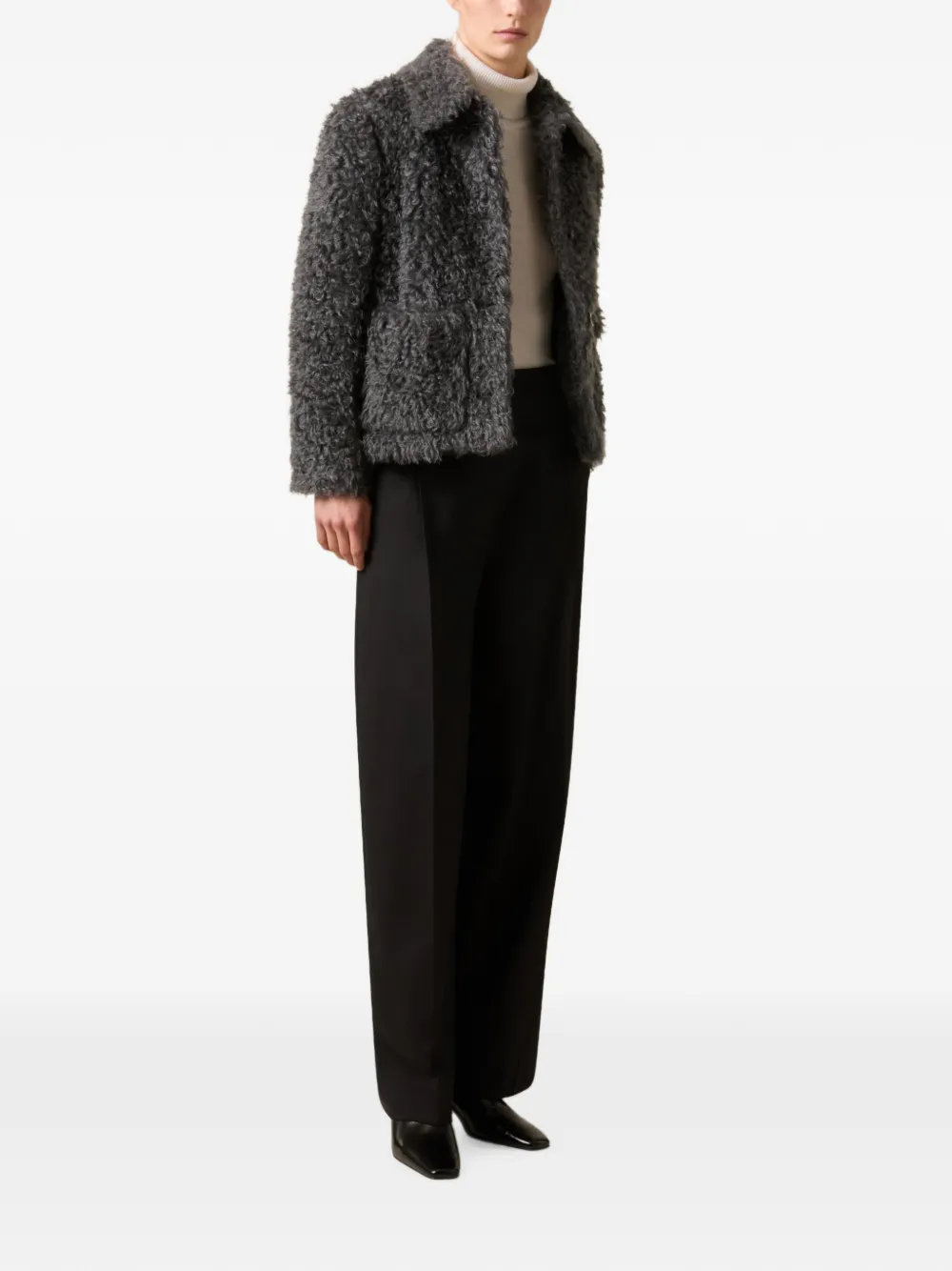 Lardini ribbed-knit turtleneck sweater Beige