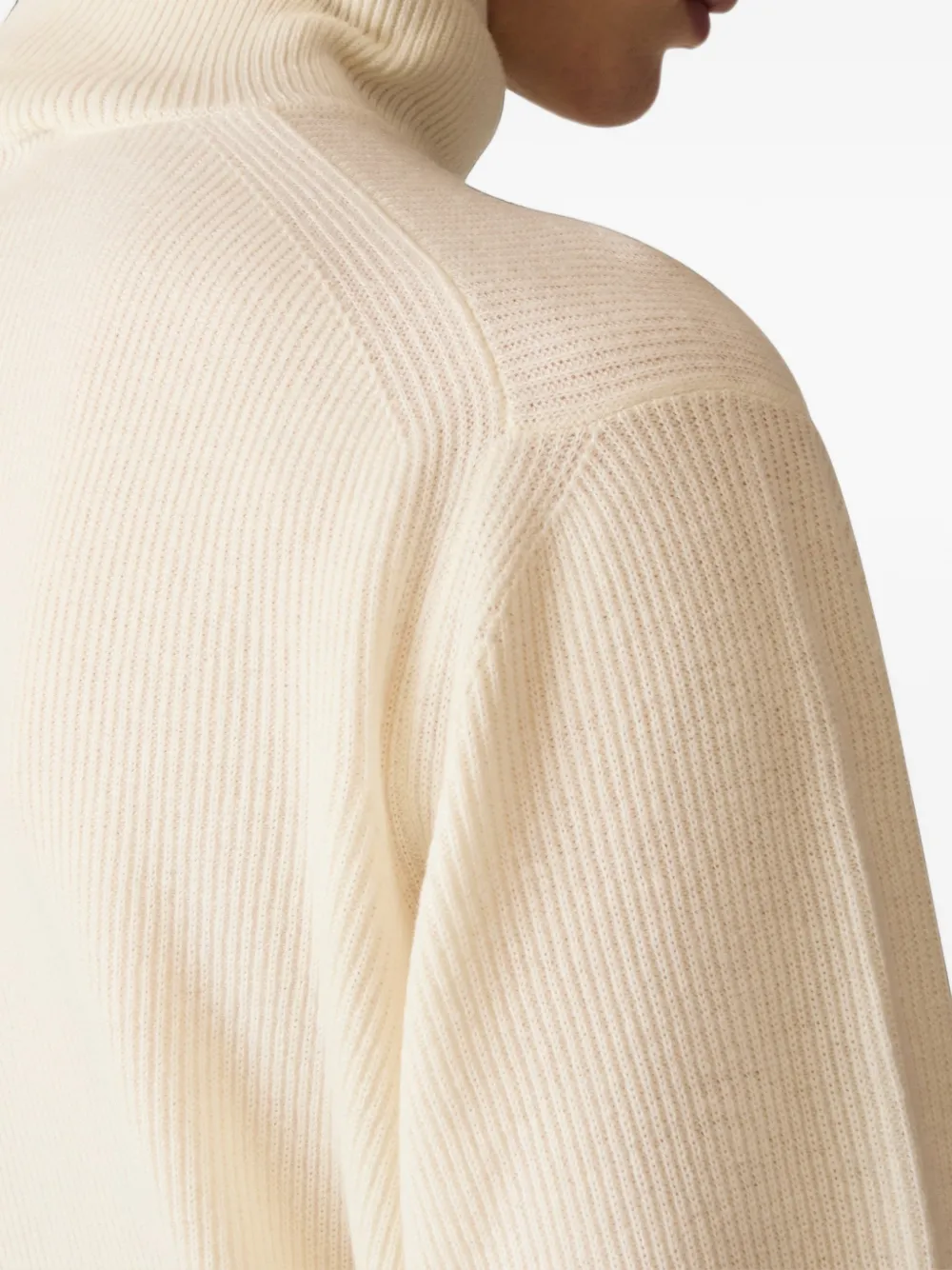 Lardini ribbed-knit turtleneck sweater Beige