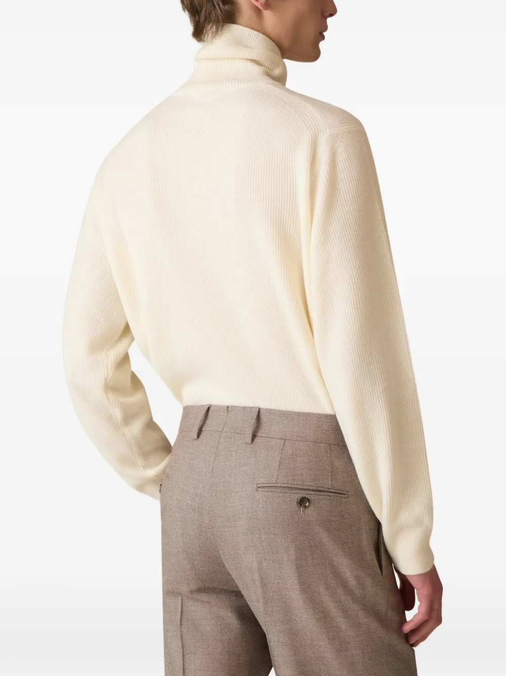 Lardini ribbed-knit turtleneck sweater Beige