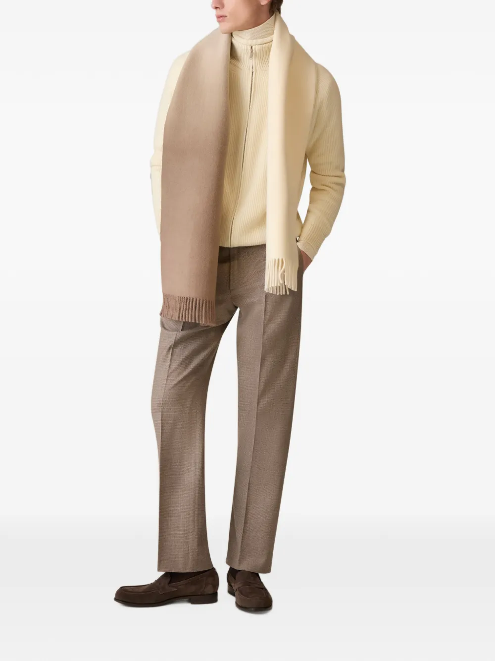 Lardini ribbed-knit turtleneck sweater Beige