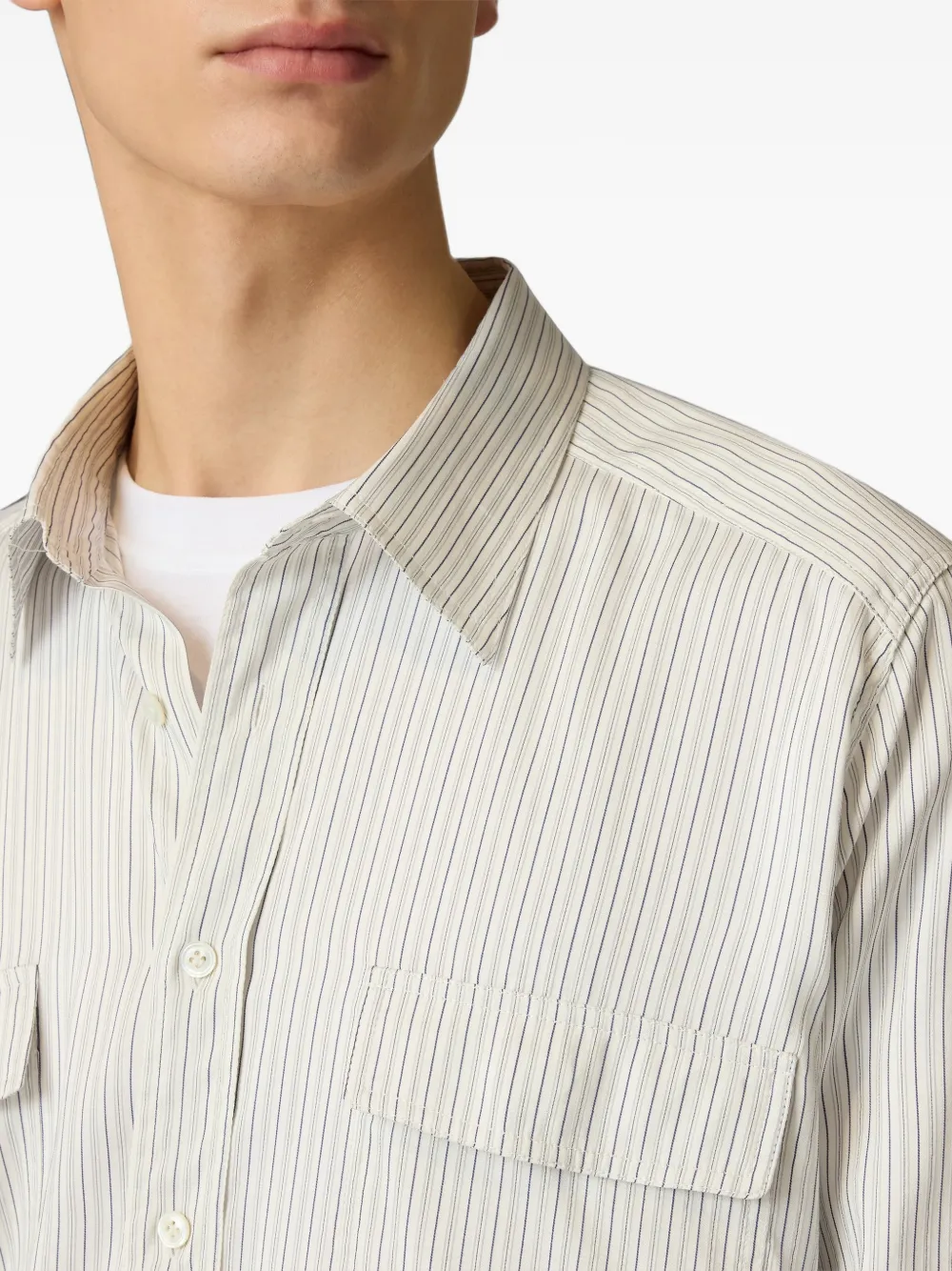 Lardini striped shirt Beige