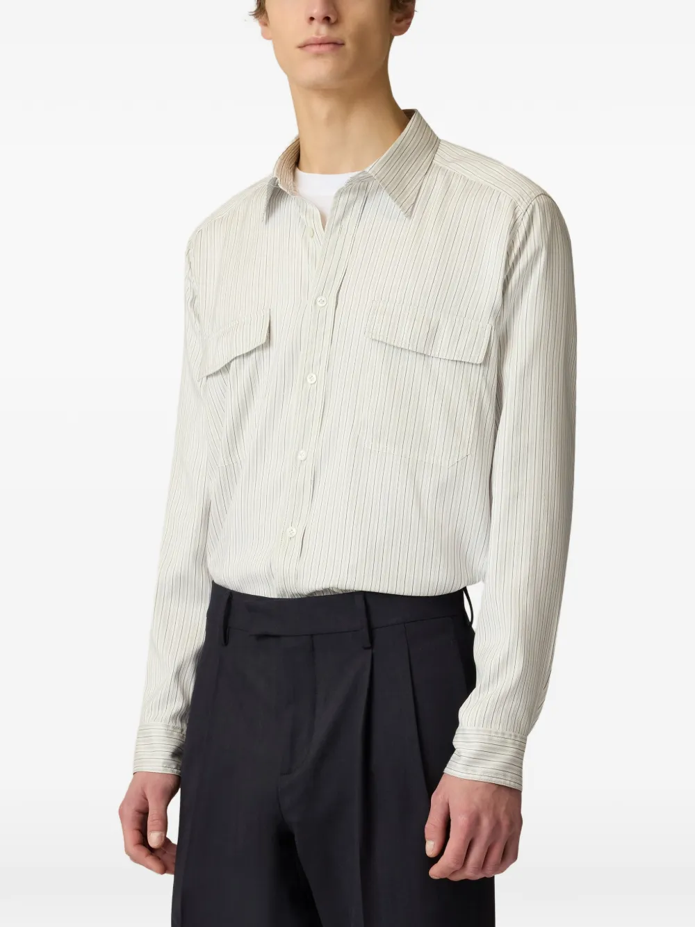 Lardini striped shirt Beige