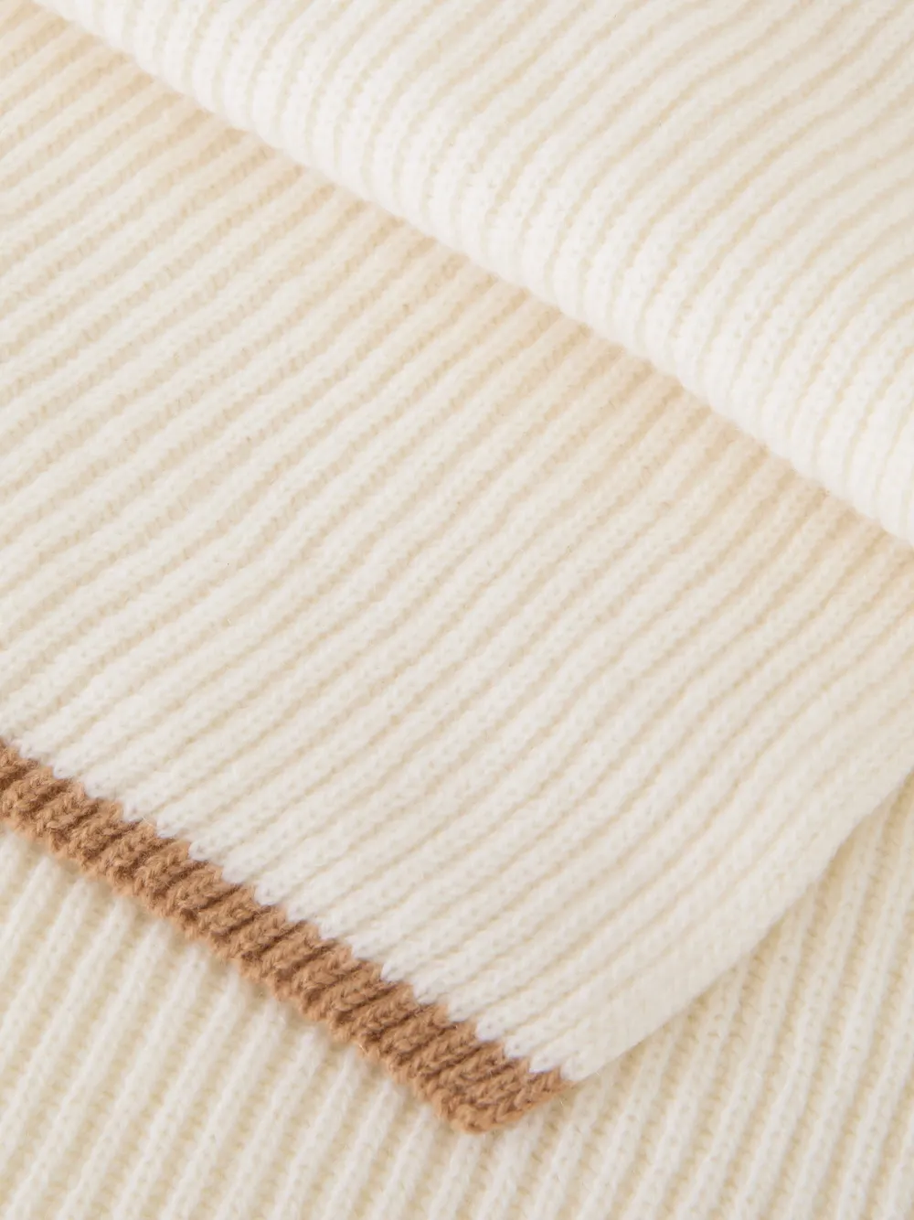 Lardini ribbed-knit beanie hat and scarf set Beige