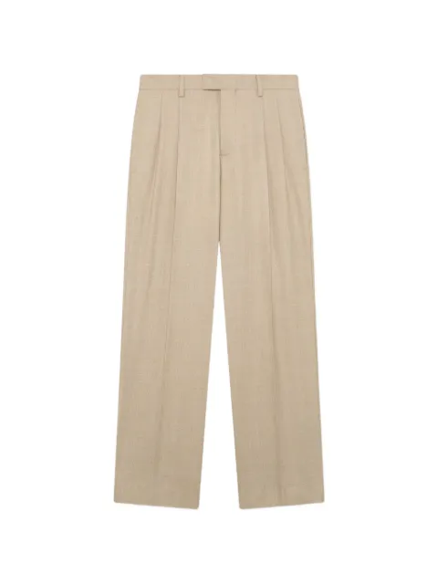 Lardini pleated wool straight-leg trousers