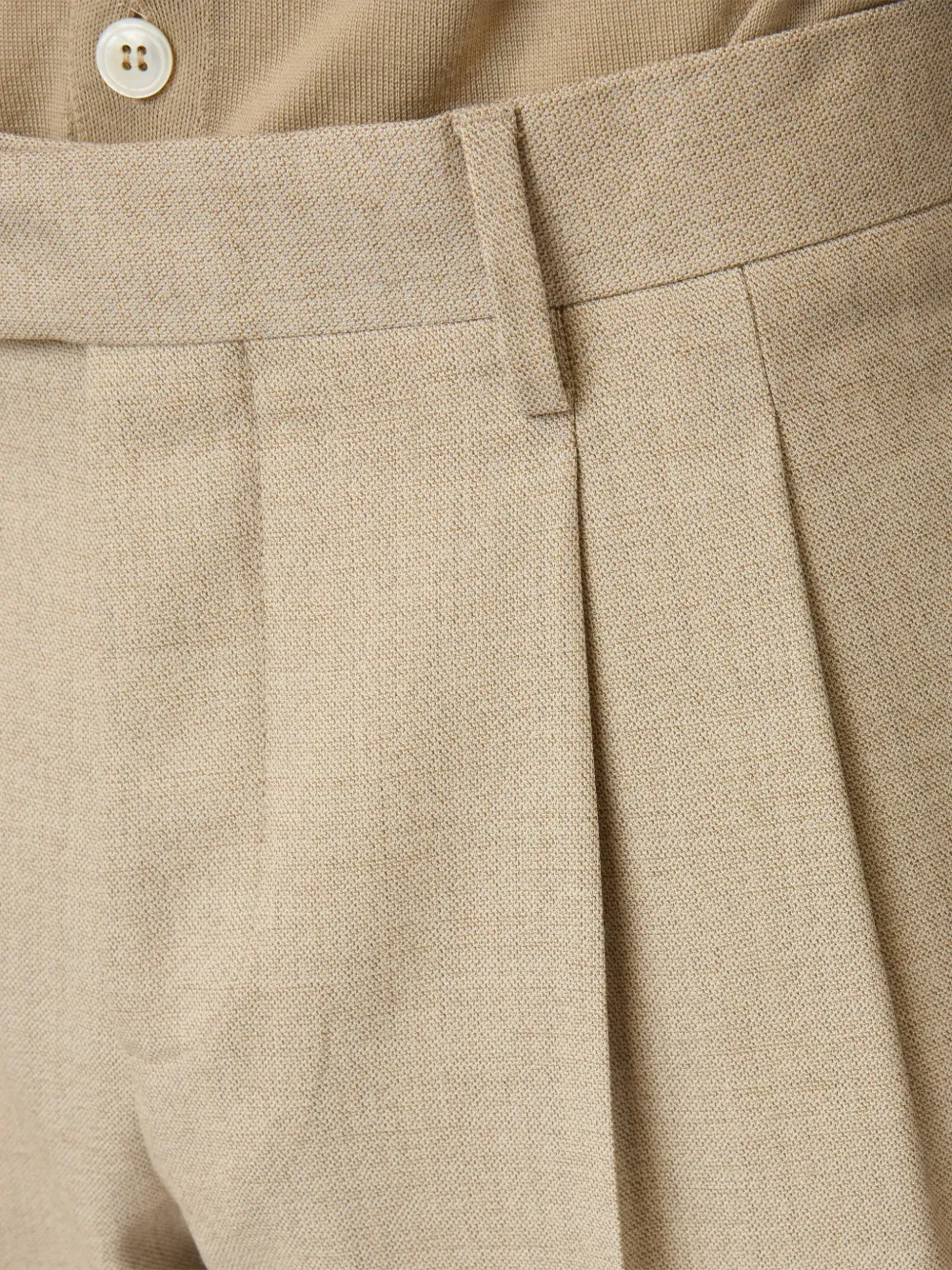 Lardini pleated wool straight-leg trousers Beige