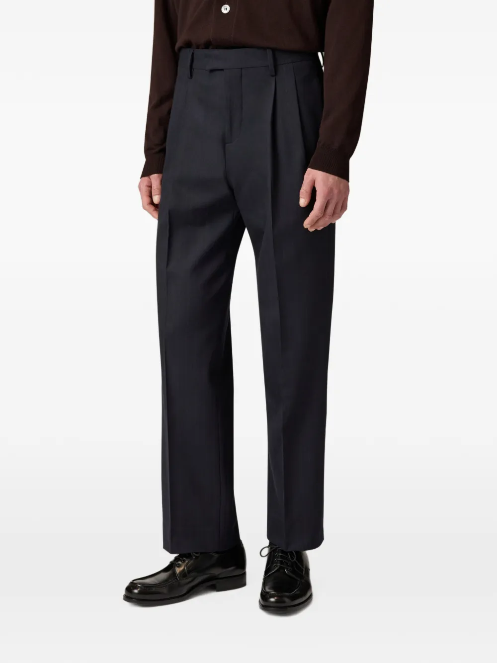 Lardini Plooibroek met visgraatpatroon Blauw