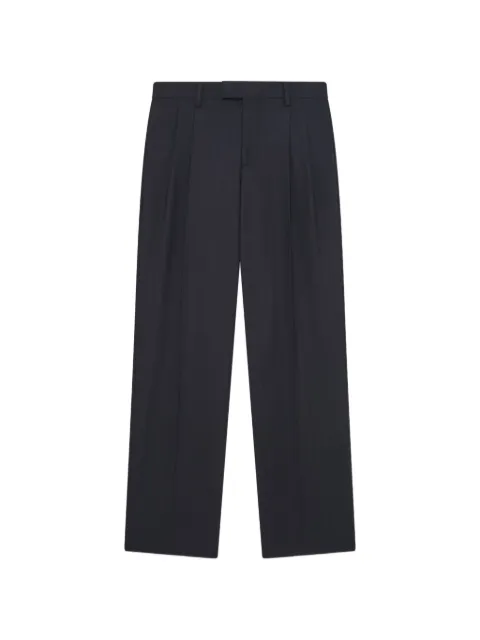 Lardini micro-herringbone double-pleated trousers