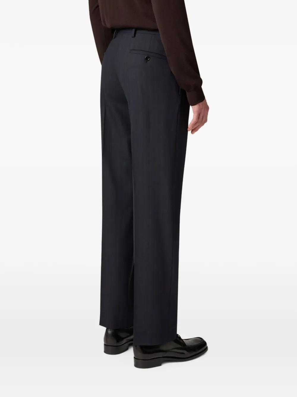 Lardini Plooibroek met visgraatpatroon Blauw