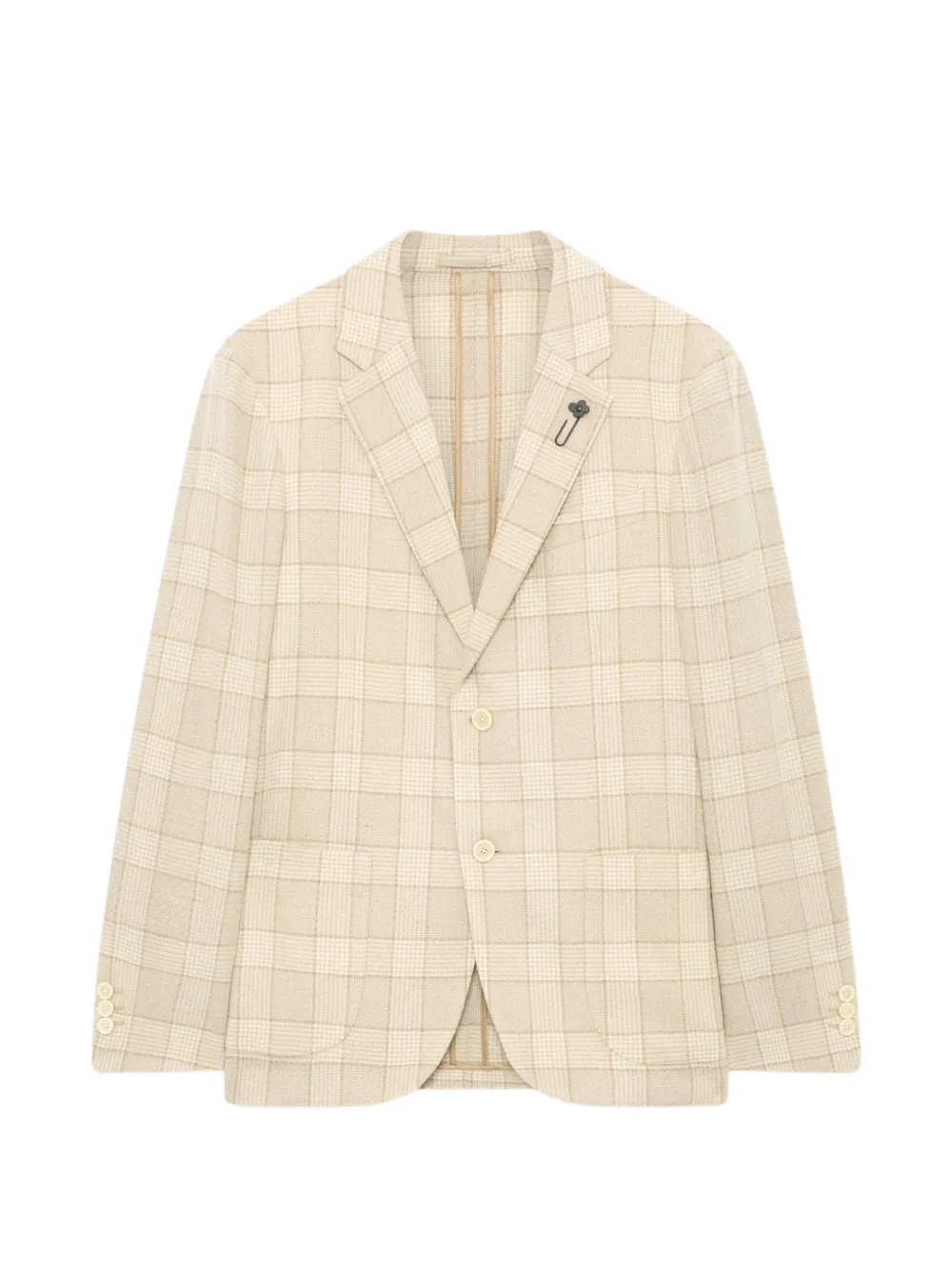 Lardini Glen-check bouclé blazer