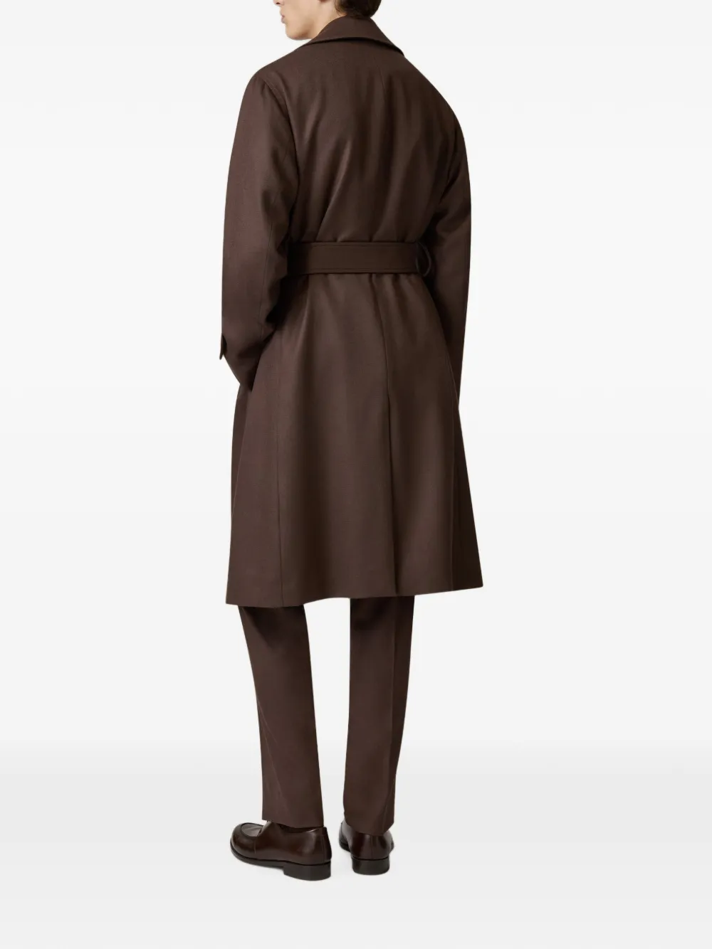 Lardini single-breasted wool trench coat Bruin