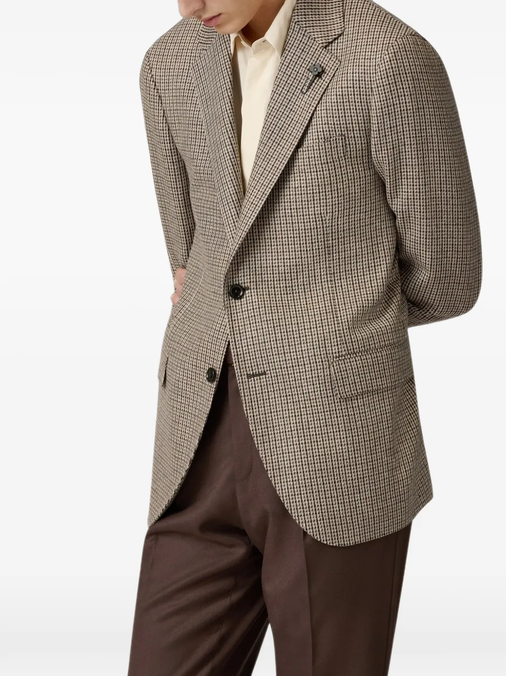 Lardini Iconic single-breasted blazer Beige