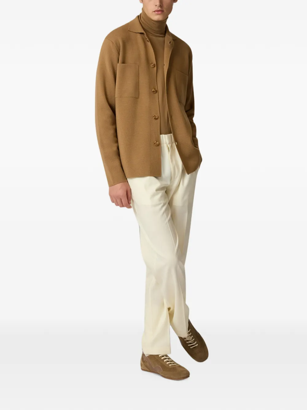 Lardini Gebreid truckervest Beige