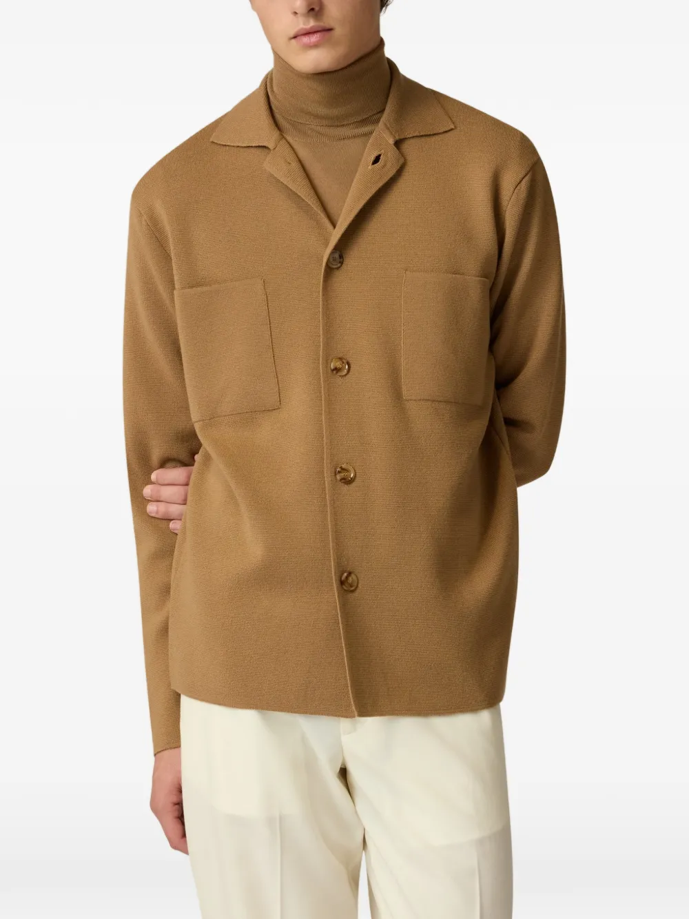 Lardini Gebreid truckervest Beige