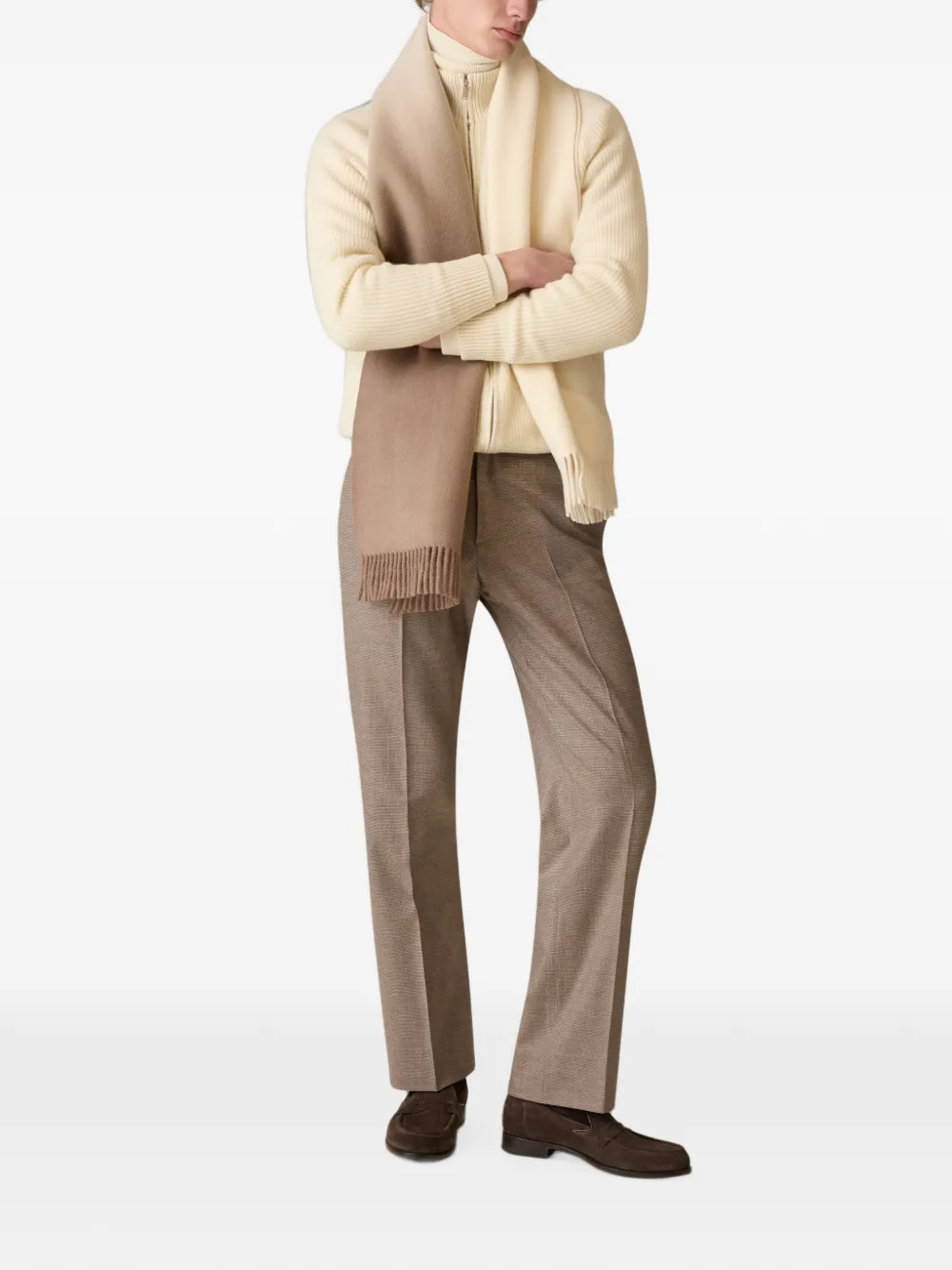Lardini Ribgebreid vest Beige
