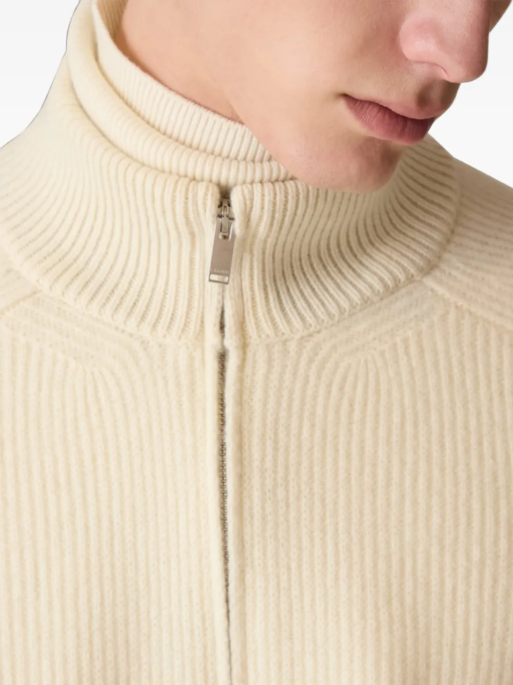 Lardini Ribgebreid vest Beige