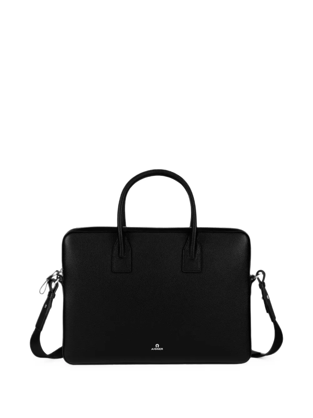 AIGNER Medium Mica leren aktetas Zwart