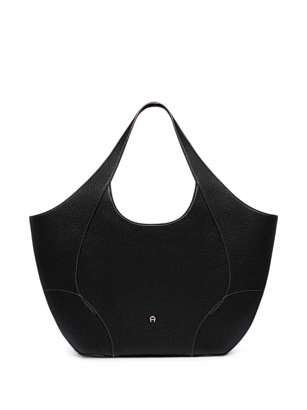 Aigner Large Hazel Grained-leather Tote Bag In Black
