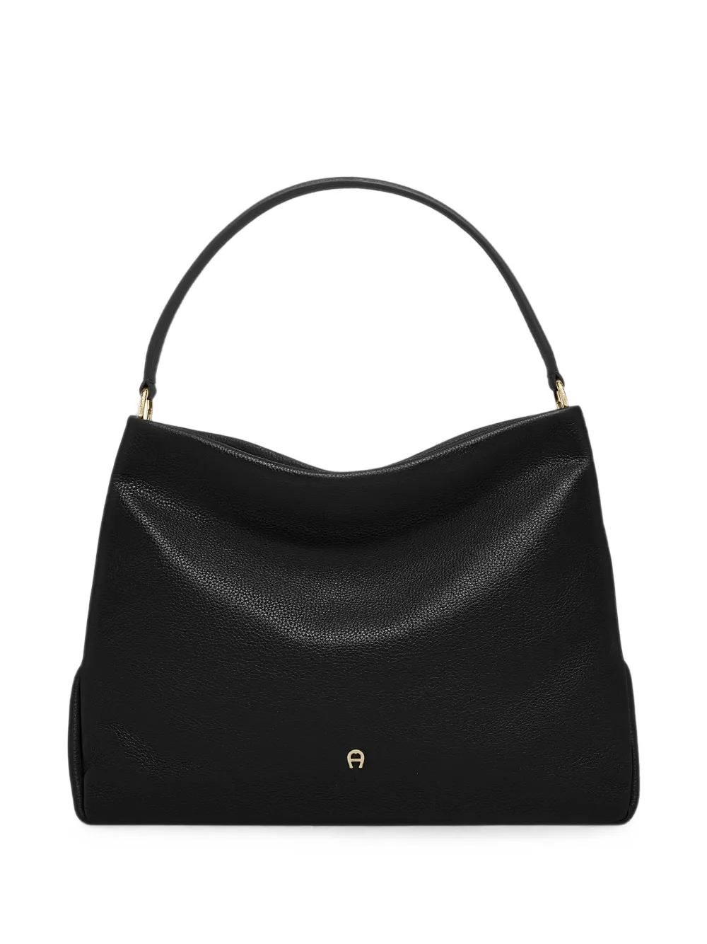 Aigner Medium Paola Leather Shoulder Bag In Black