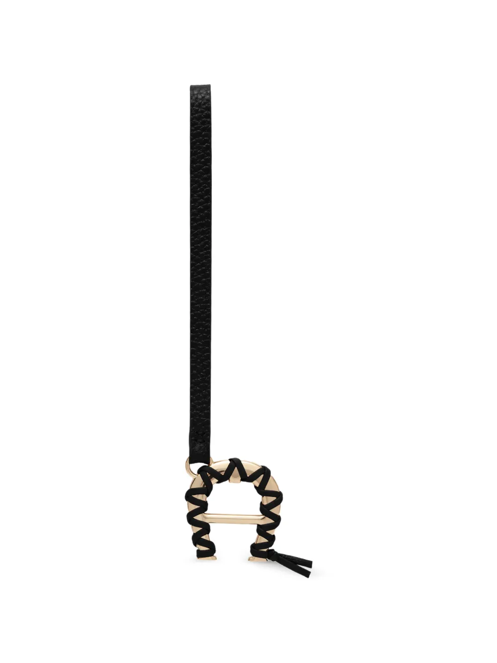 Aigner Ciondollini Wrapped A Logo Bag Charm In Black