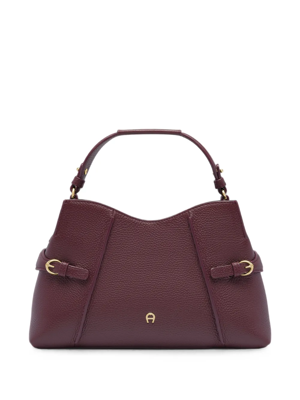 Aigner Medium Cavallo Buckle-detail Leather Tote Bag In Burgundy