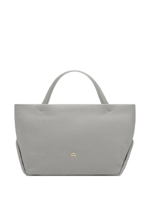 AIGNER small Paola grained-leather tote bag