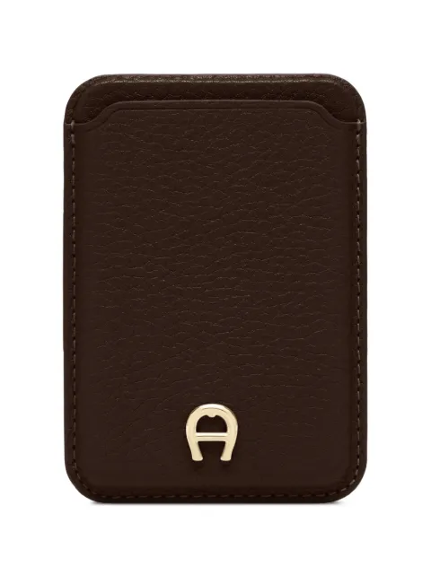 AIGNER Paola logo-plaque grained leather cardholder