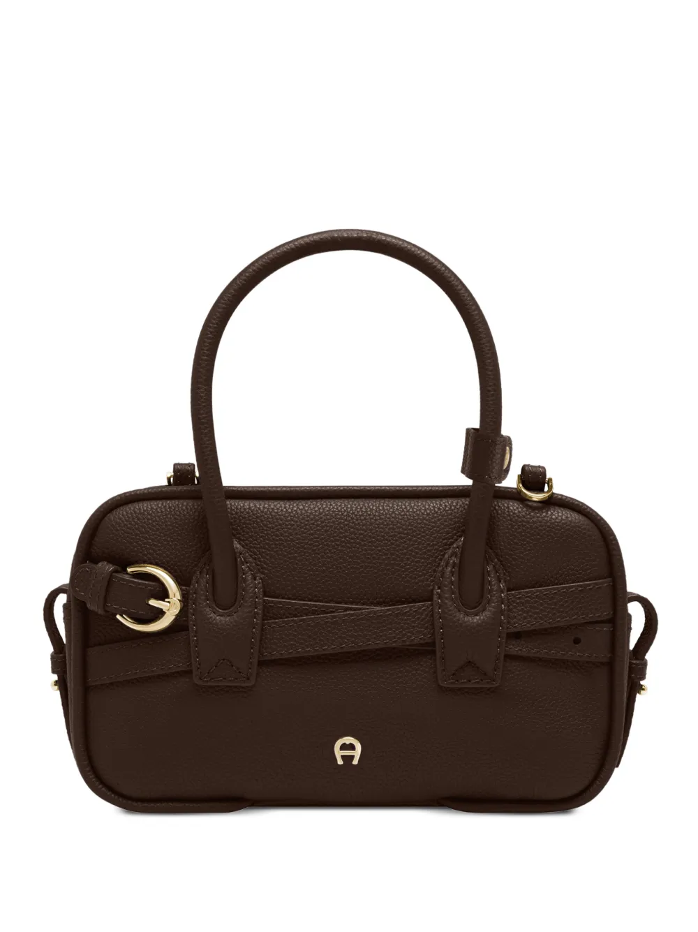 AIGNER sac porté épaule XS Whip en cuir grainé à boucle - Marron AIGNER sac porté épaule XS Whip en cuir grainé à boucle - Marron