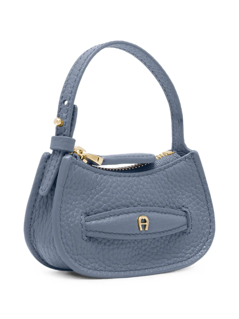AIGNER Cavallo mini-tassenbedel met generfde textuur Blauw