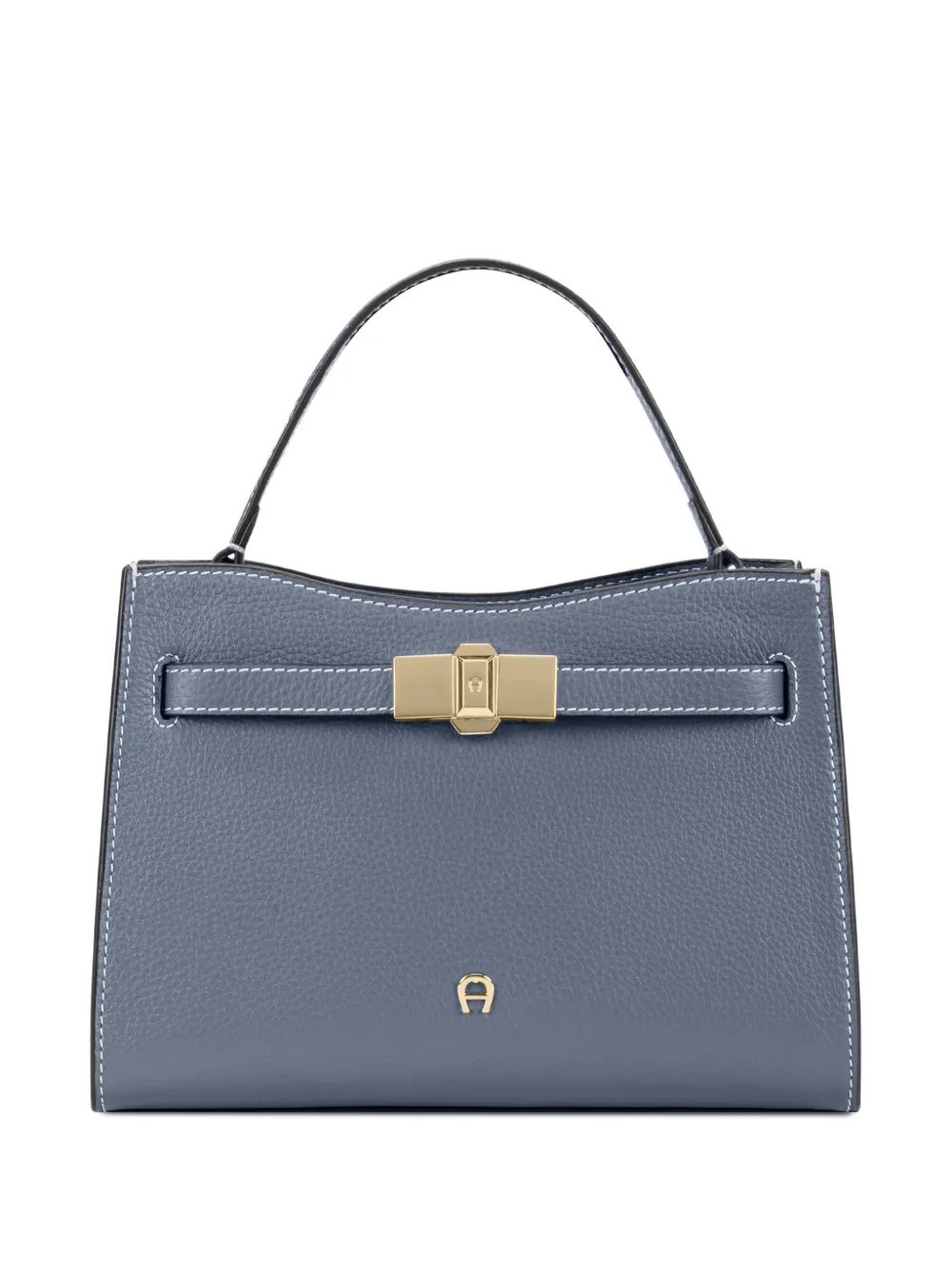 AIGNER petit cabas Farah en cuir grainé à plaque logo - Bleu AIGNER petit cabas Farah en cuir grainé à plaque logo - Bleu