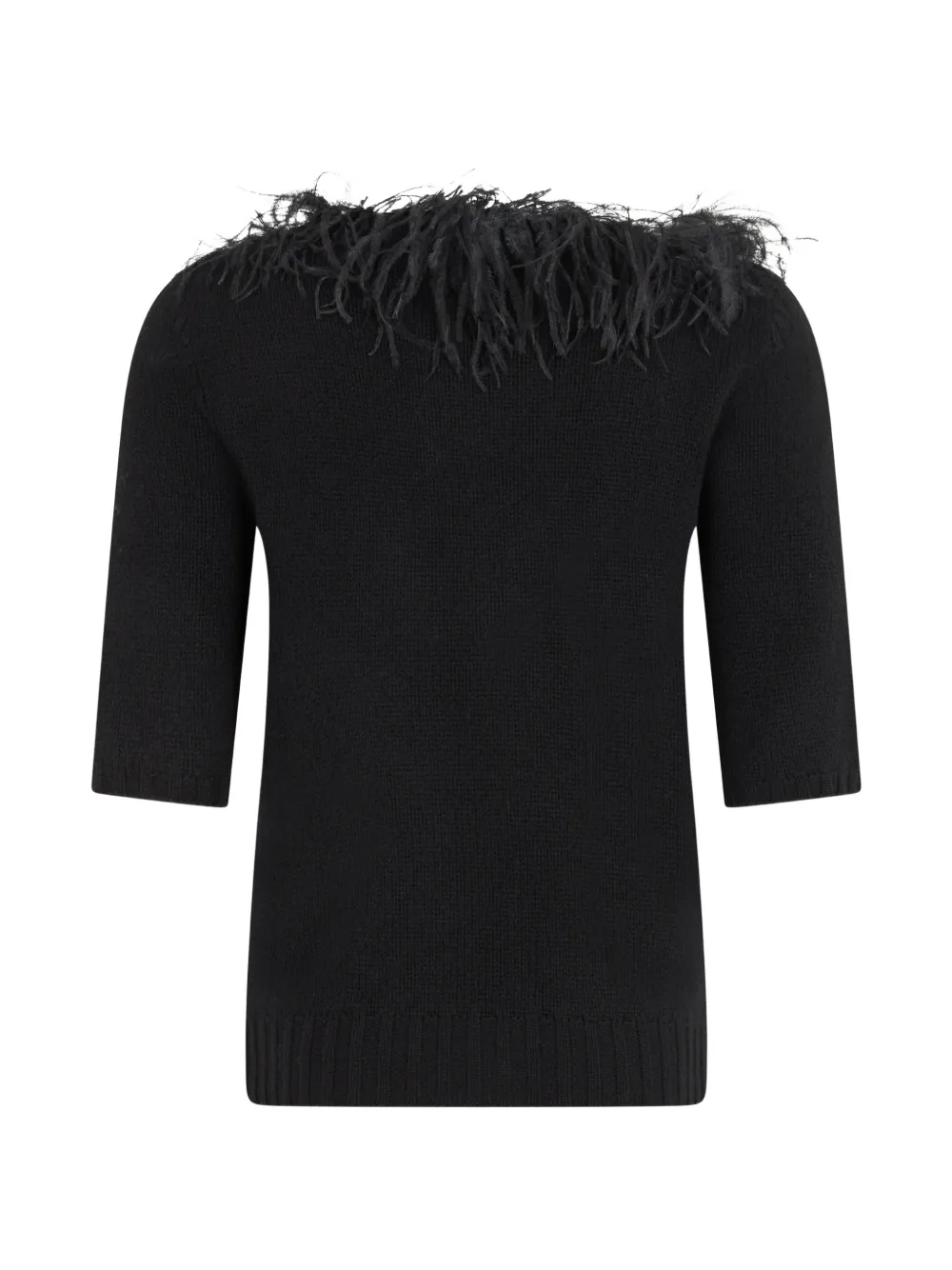Fabiana Filippi feather-trim sweater Zwart