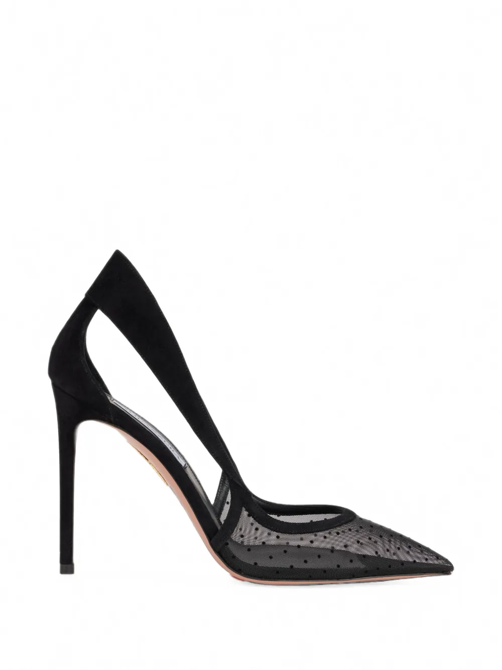 Aquazzura mesh-panelled suede pumps