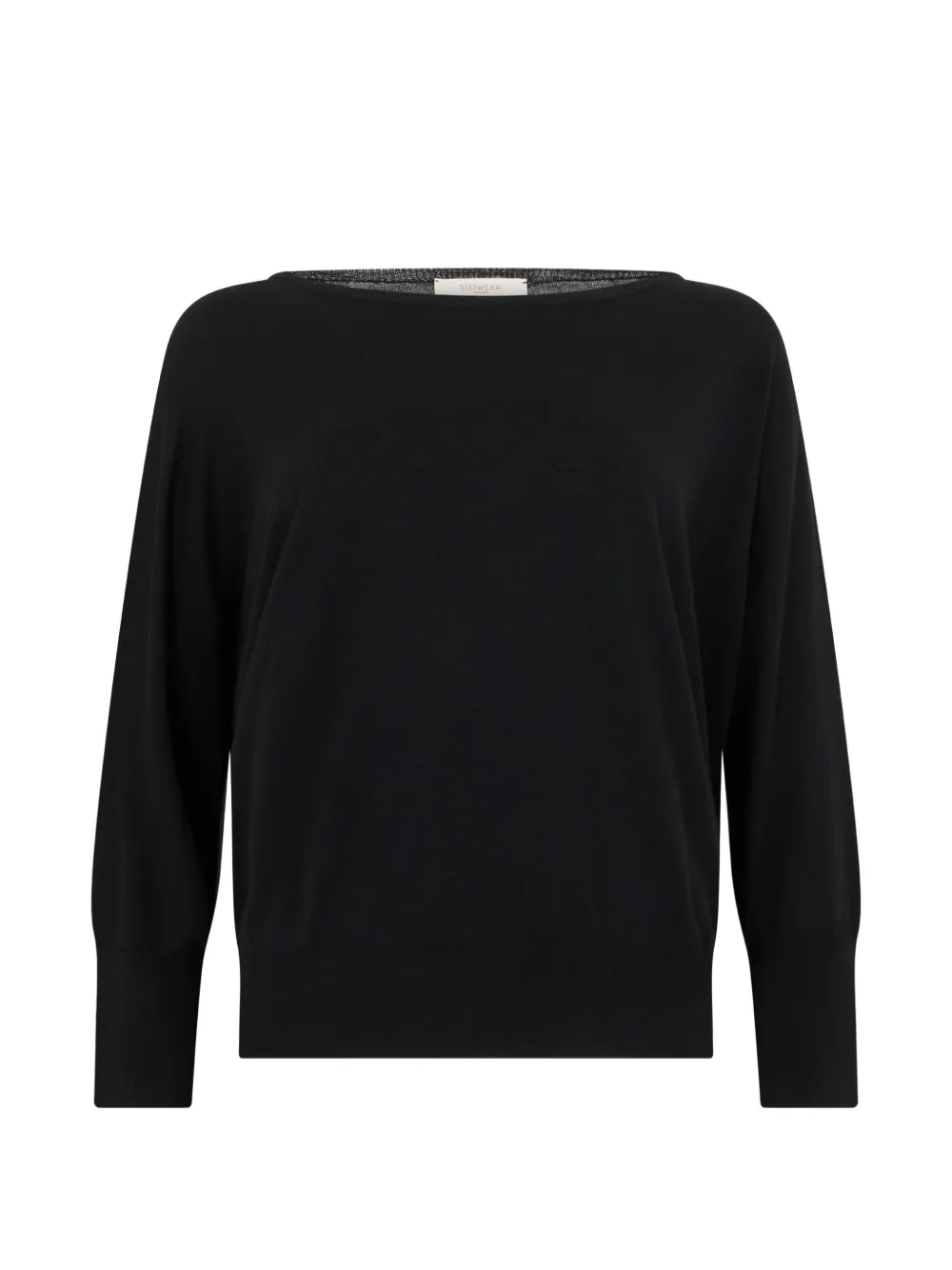Slowear Boat-neck Long-sleeve Sweater In Black
