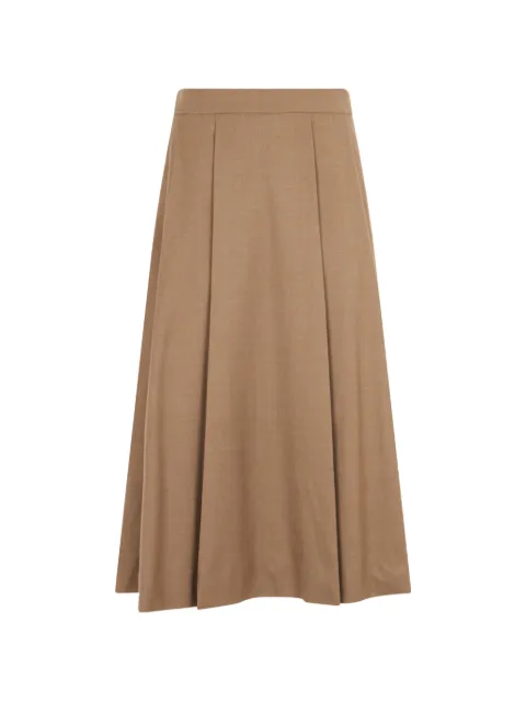slowear pleated A-line midi skirt