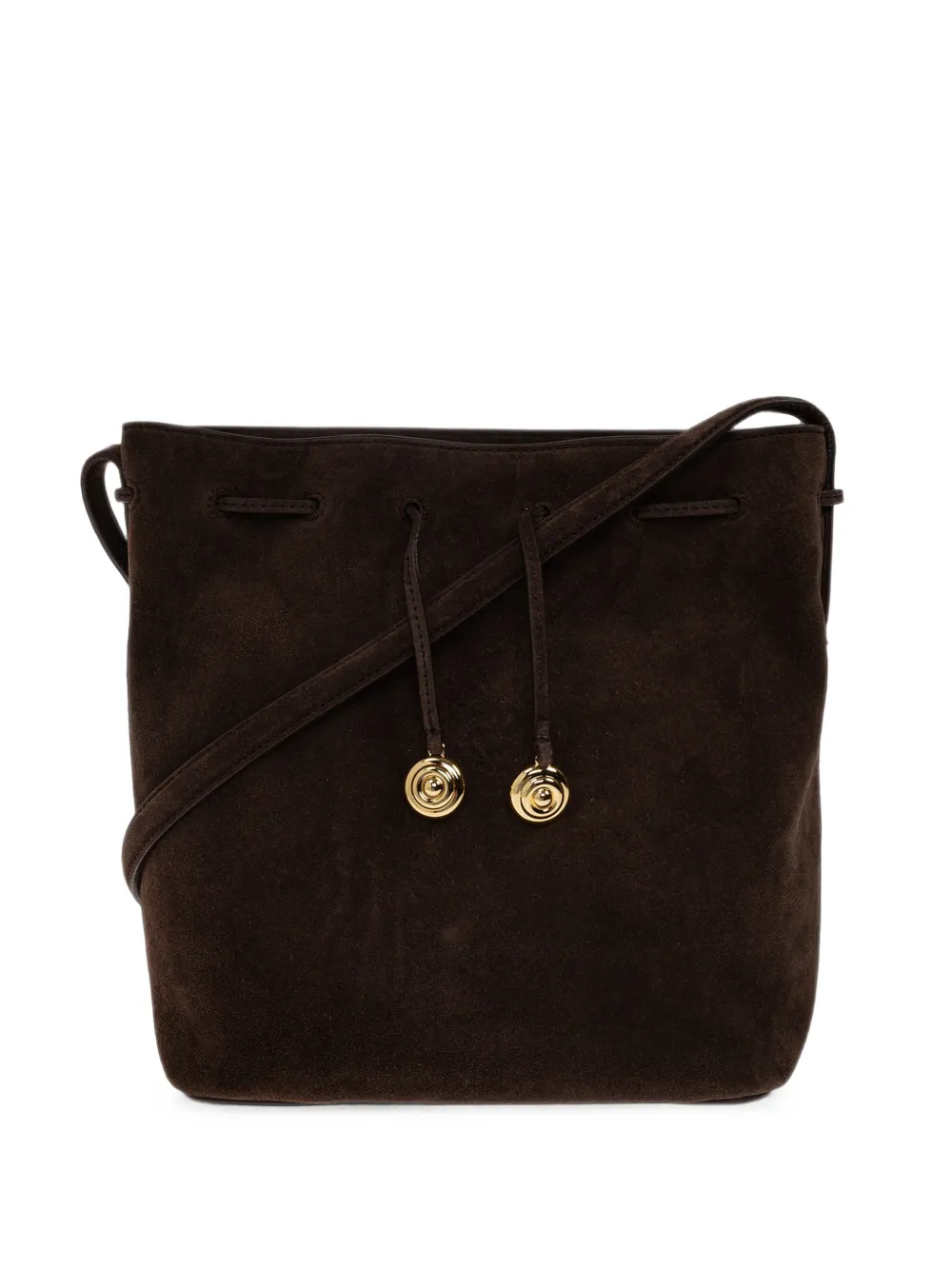 Liffner Charm Bucket Suede Bucket Bag In Braun