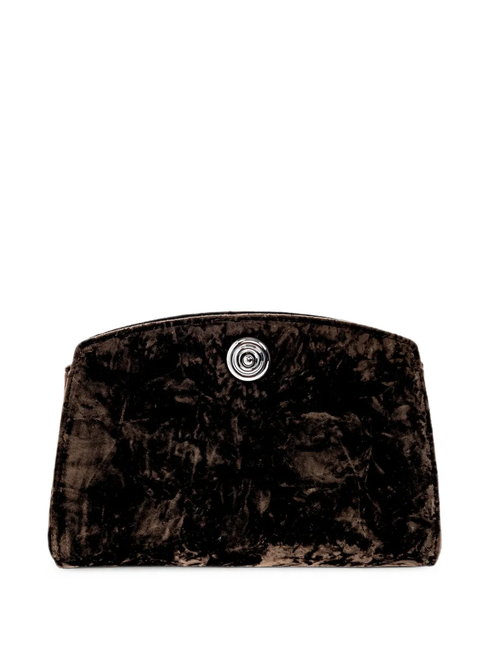 Liffner Pushlock Velvet Clutch Bag In Braun