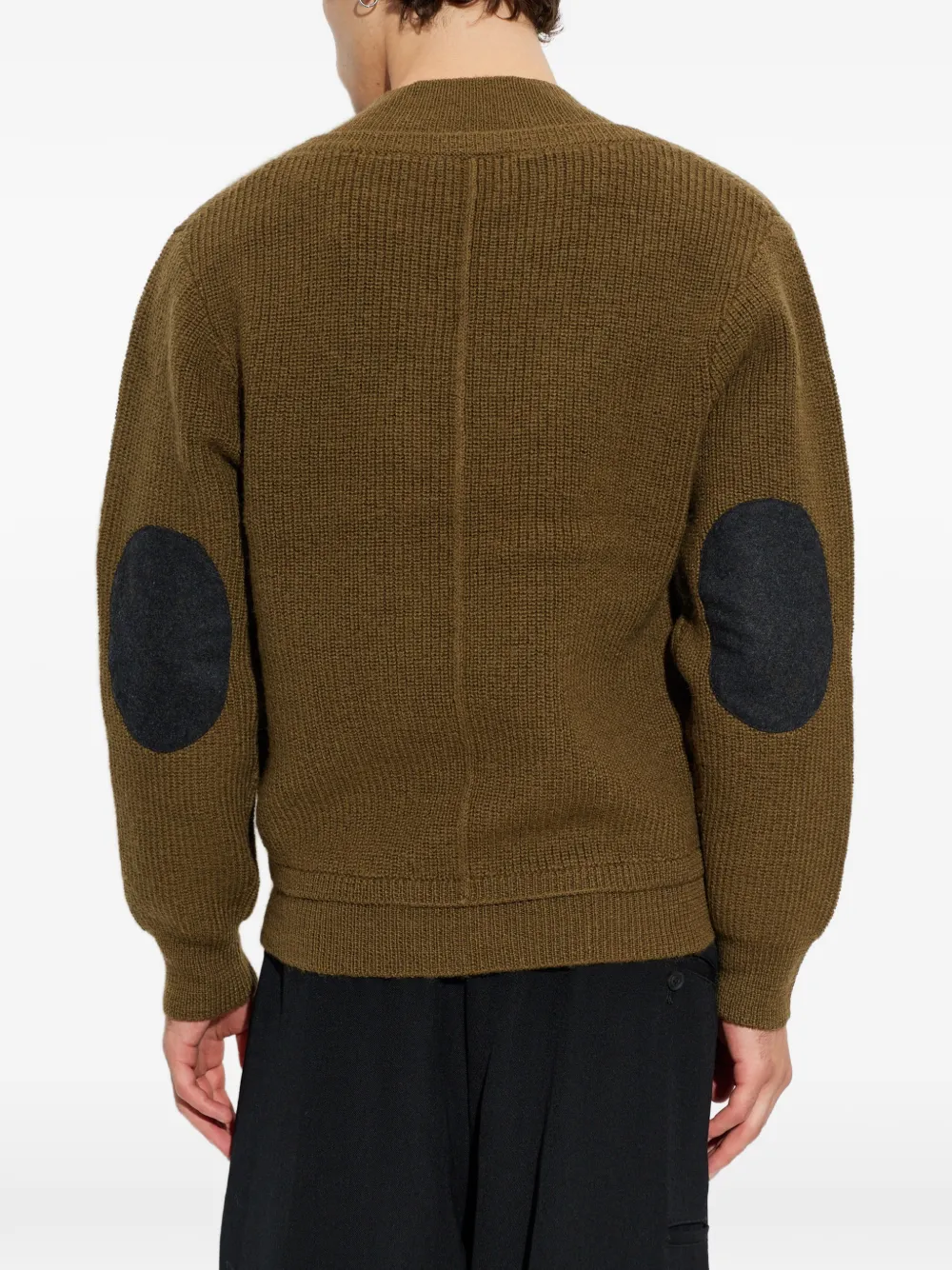 ENTIRE STUDIOS V-neck elbow-patch sweater Bruin